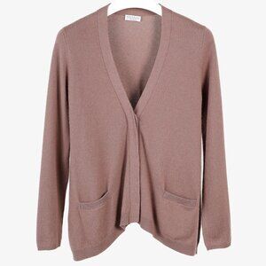 Brunello Cucinelli Dusty Rose Cashmere V-Neck Cardigan